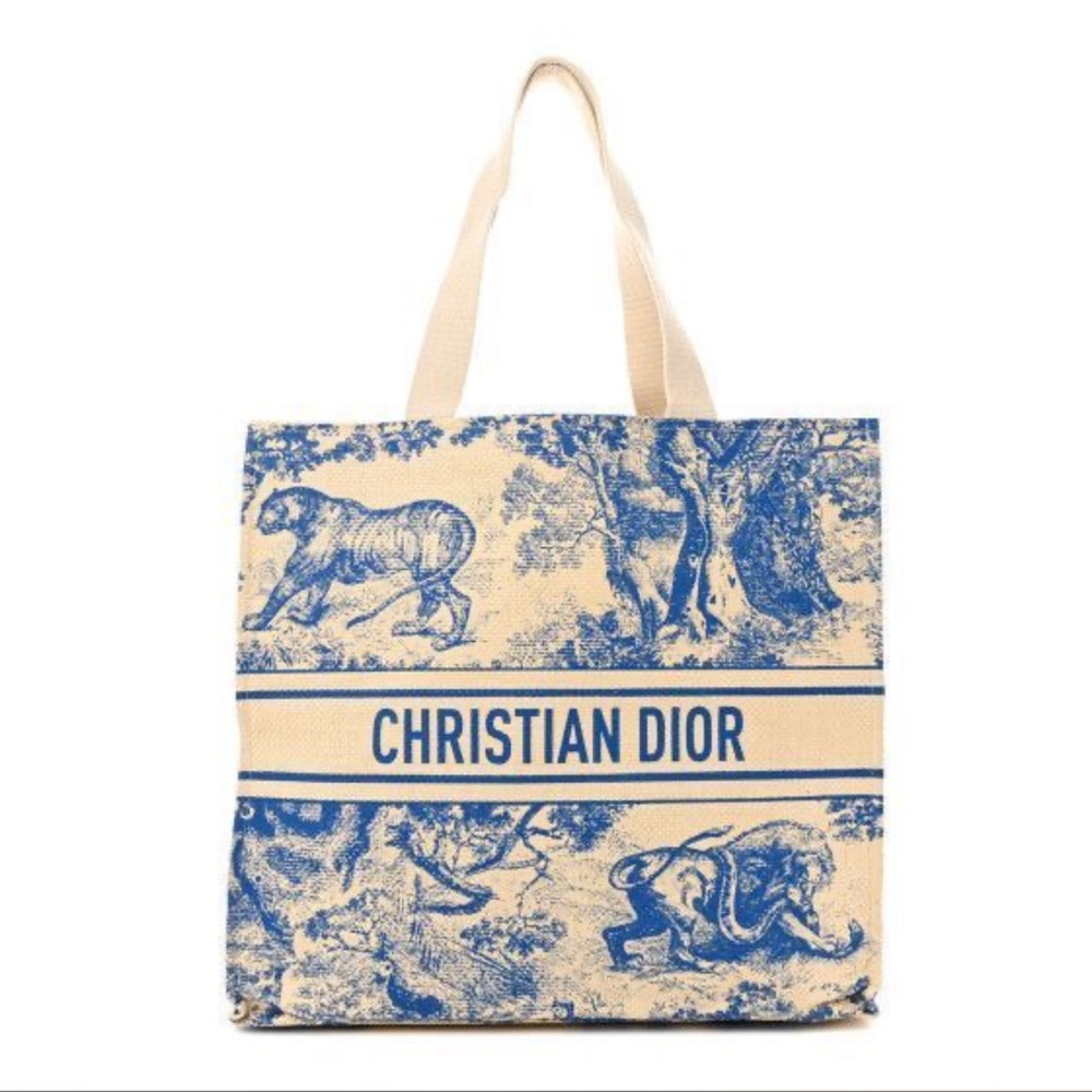 Christian Dior Dioriviera Blue Straw Tote. Brand New!